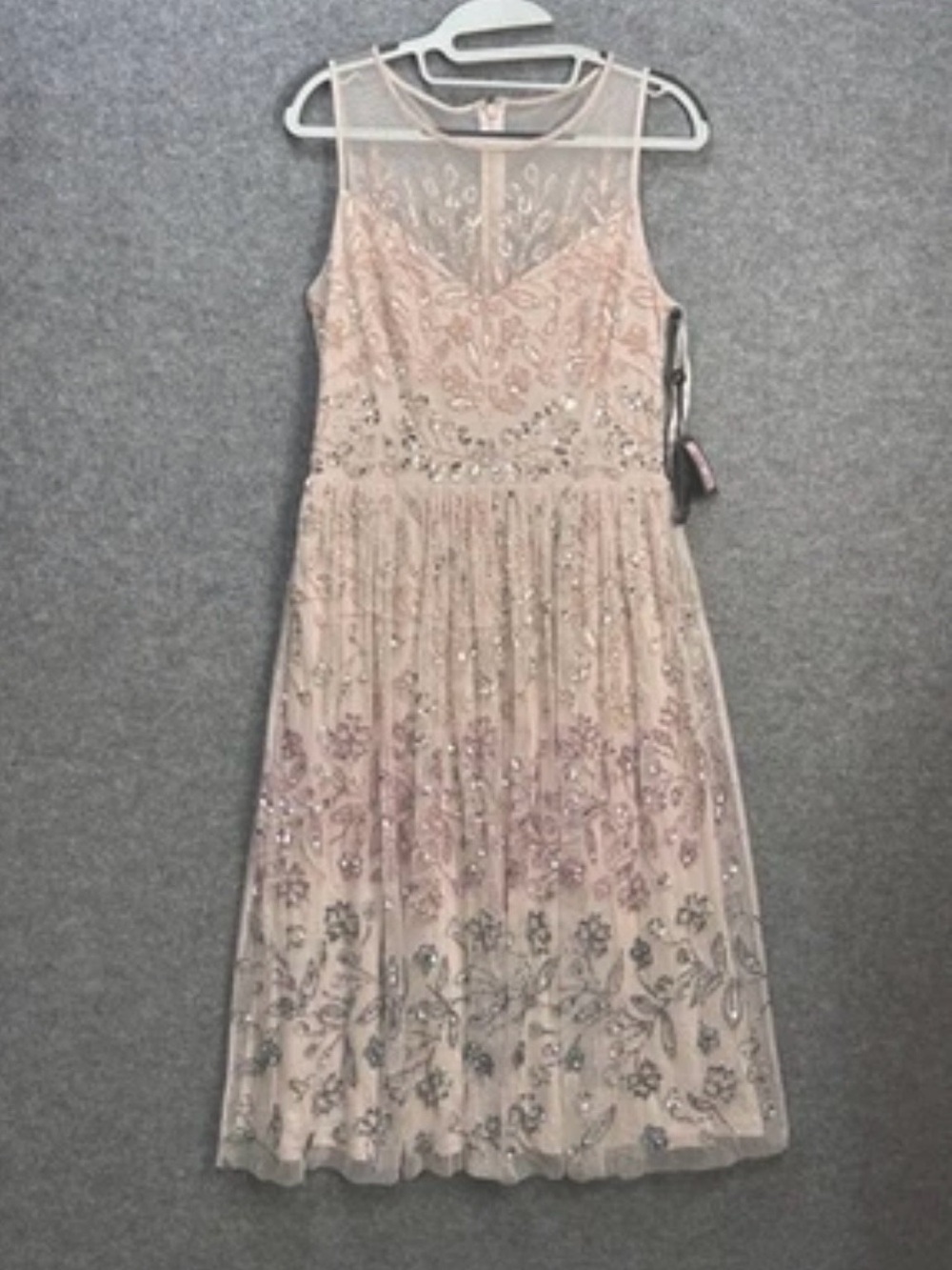 Adrianna Papell SZ 4 Ombre Illusion Sequins Formal Dress Wedding Fairy Romantic